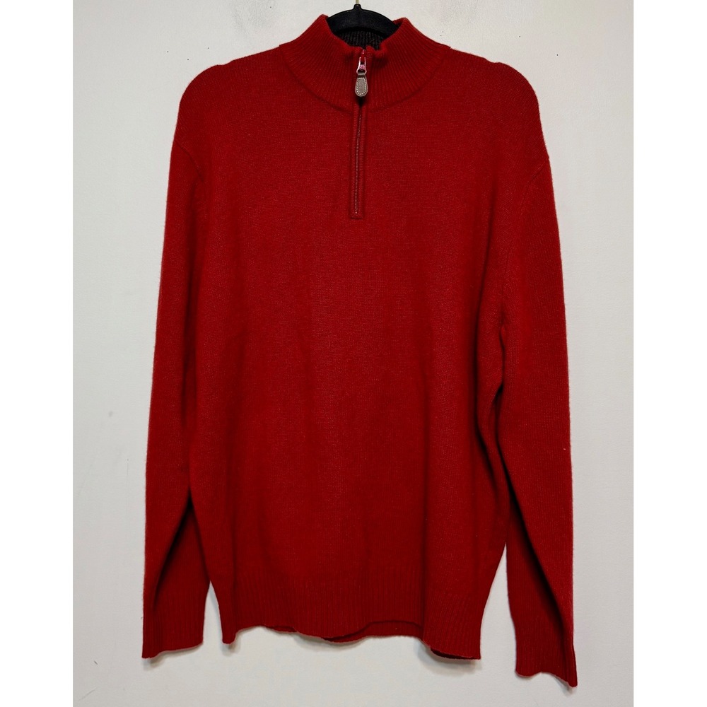 Jos.‎ A. Bank Old Money Lambswool Quarter-Zip Sweater Large Quiet Luxury Preppy
